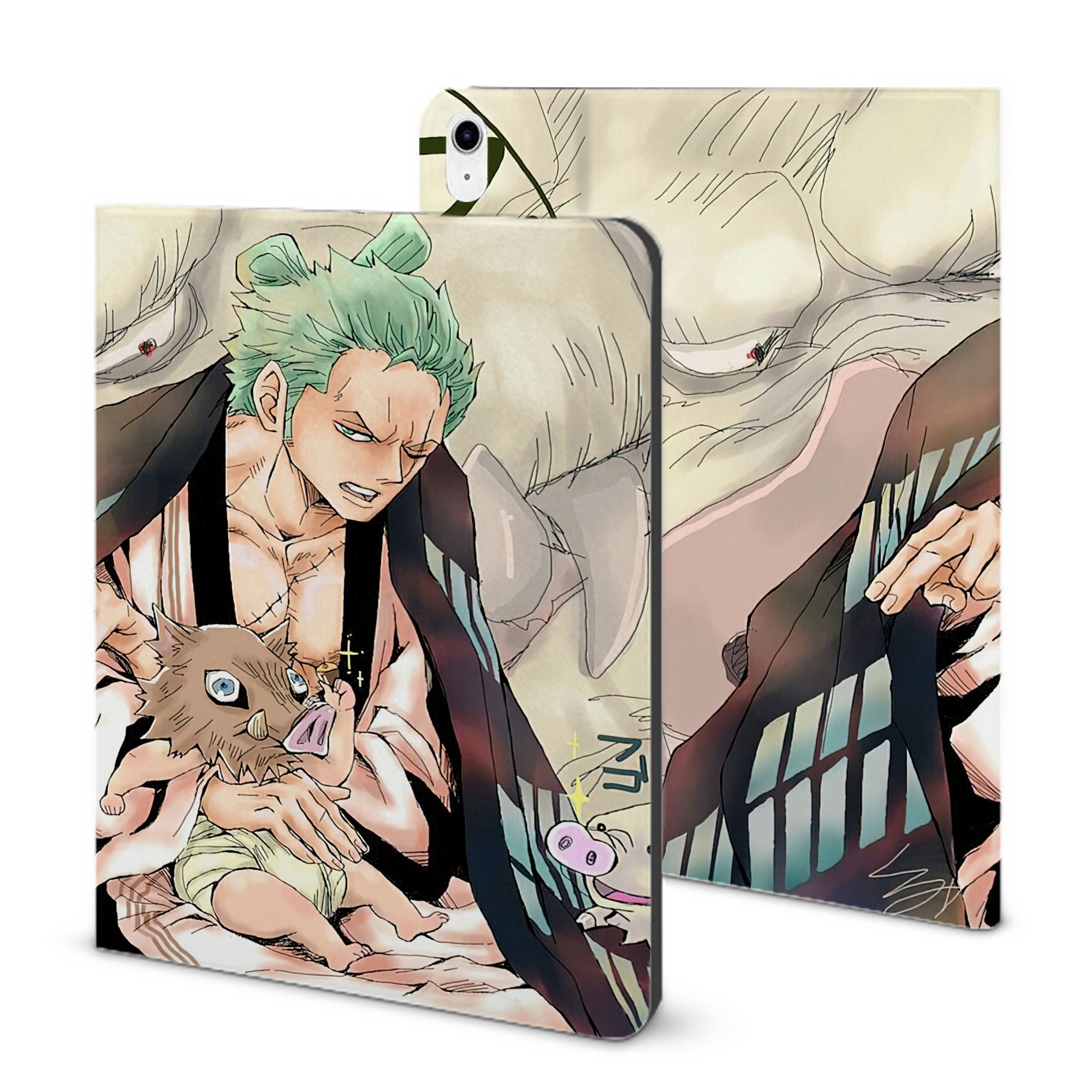 （画像用） ワンピース ONE PIECE IPad ケース ブック型 PUレザー TPU 耐衝撃 軽量 薄型 ペン収納なし 全面保護 IPad 各モデル対応